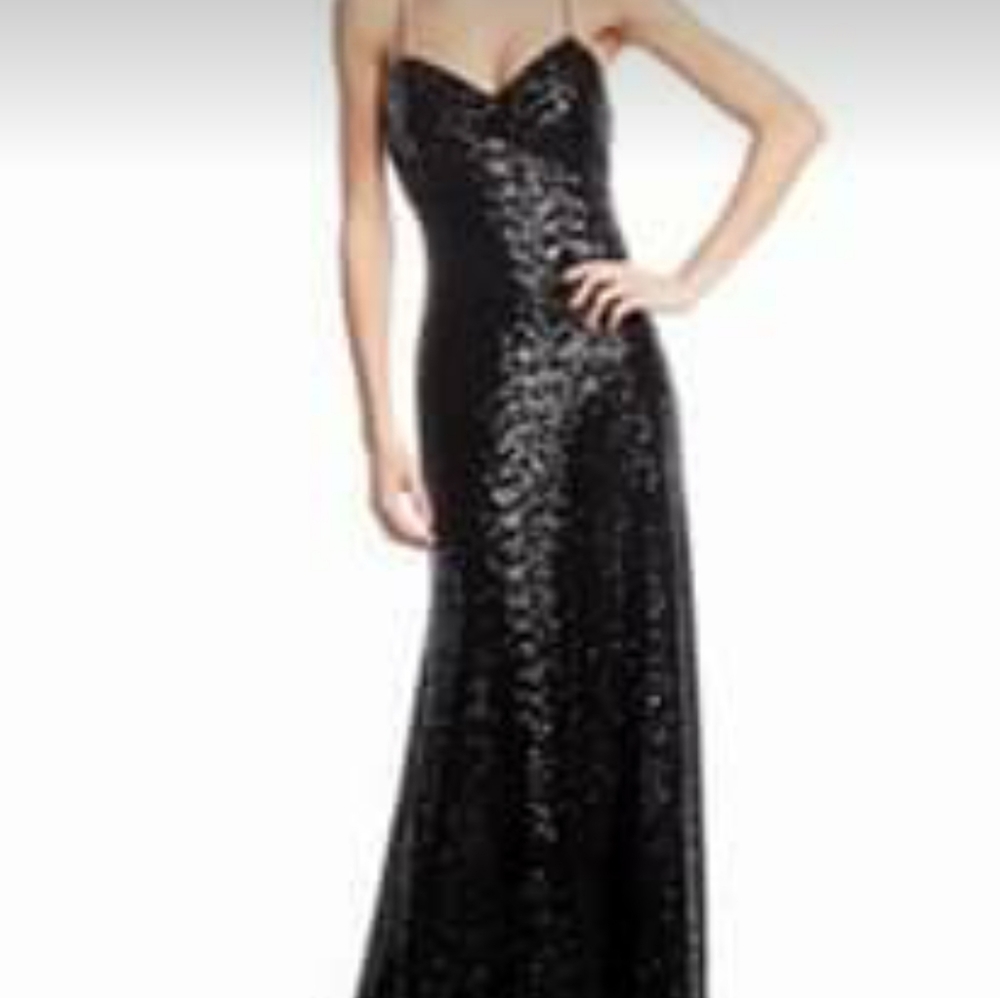 Jill Stuart black sequin gown